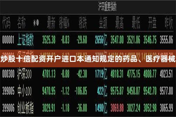 炒股十倍配资开户进口本通知规定的药品、医疗器械